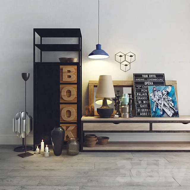 Decorative set. Loft style 3DModel