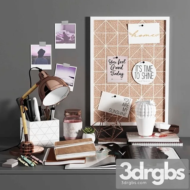 Decorative set Maisons du monde blush decor 3D Model Free