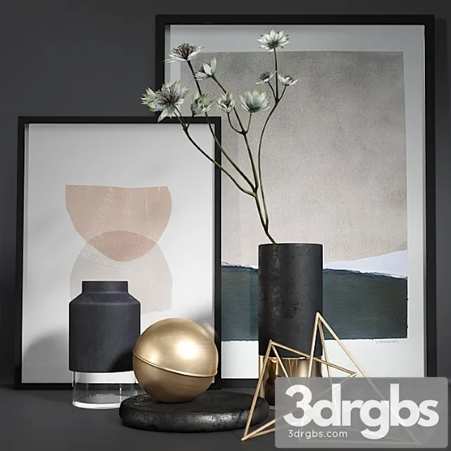 Decorative set Minimal decor set 3 3D Model Free