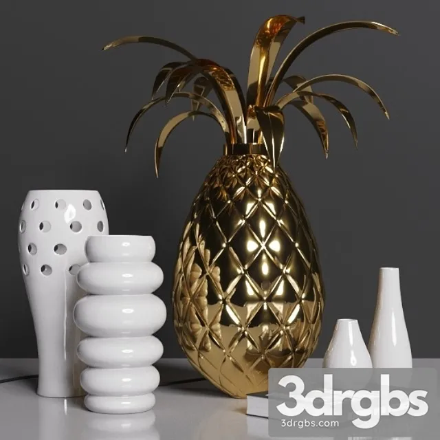 Decorative set Miranda Pineapple Table Decor Set 3D Model Download