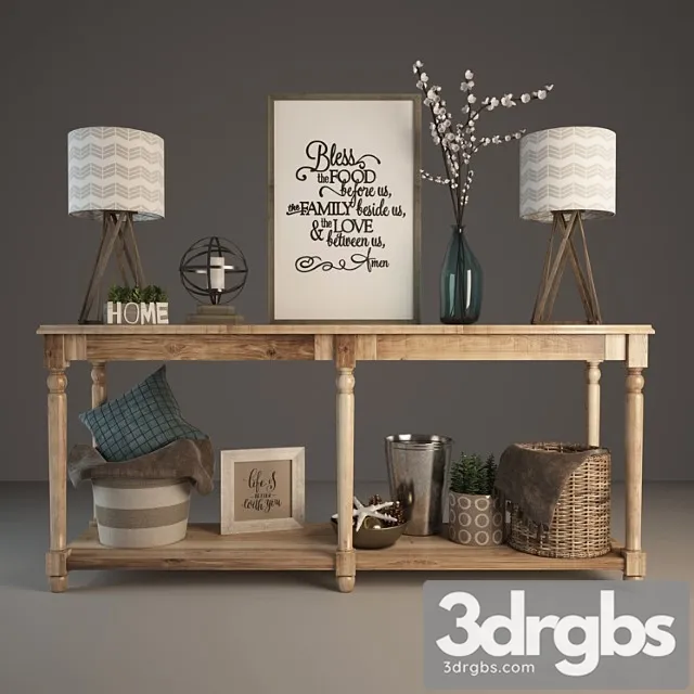 Decorative set Modern decor 3D Model Free