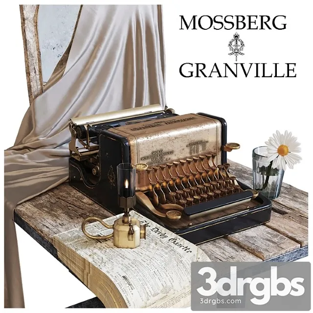Decorative set Mossberg & granville typewriter 3D Model Free