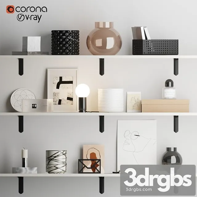 Decorative Set N2 2 3D Model Free