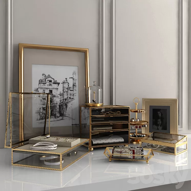 Decorative set of 3 3D Model