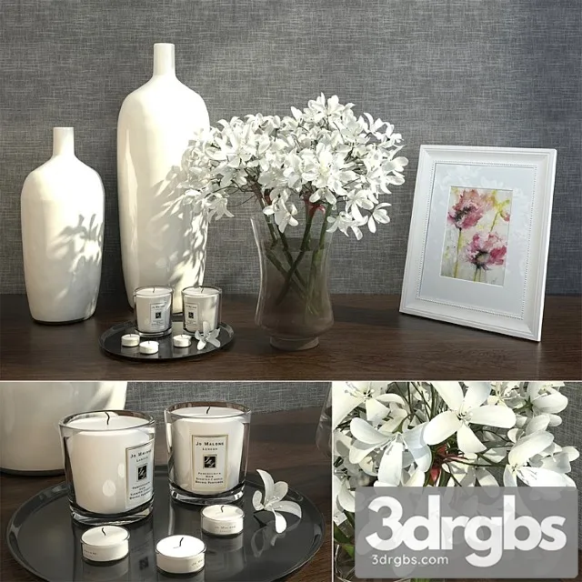 Decorative Set Of Bouquet 3D Model Download