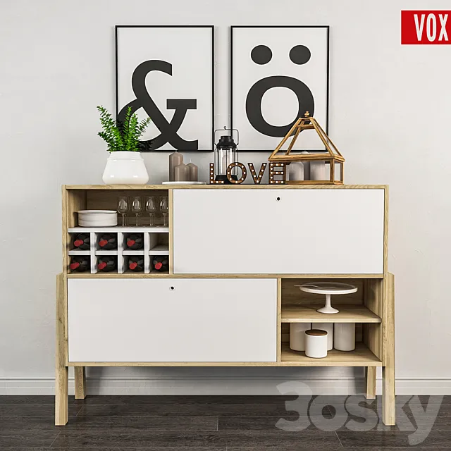 Decorative set of dresser_VOX _Spot 3DModel