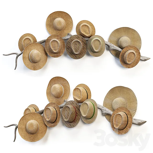 Decorative set of hats 3DModel
