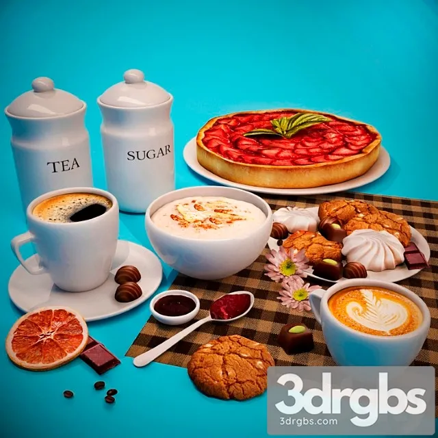 Decorative set of kitchen number 2 3D Model Free