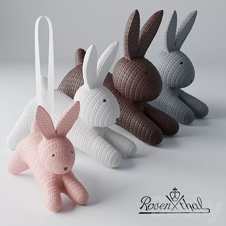 Decorative set of rabbits 3D Model