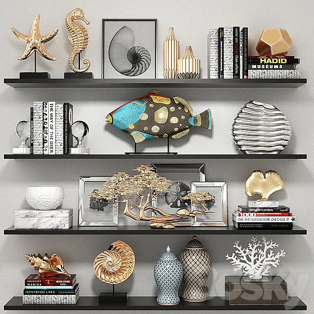Decorative set on a sea theme 3DModel