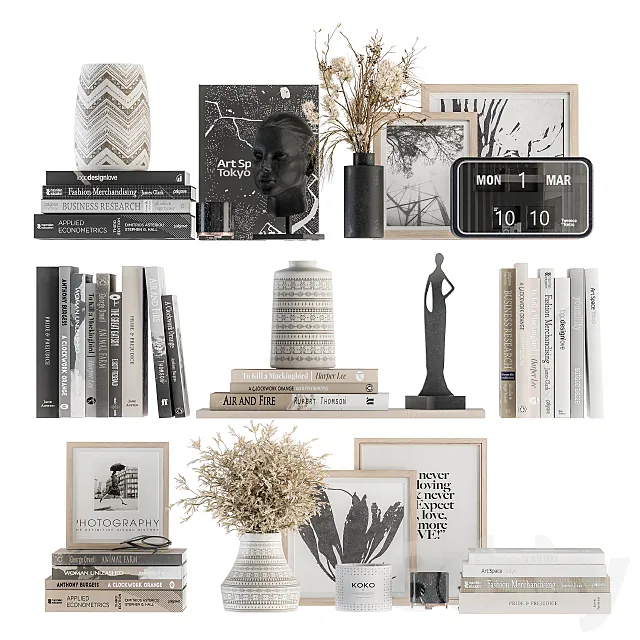 Decorative Set on Shelves and Decor objects – Set 06 3DModel