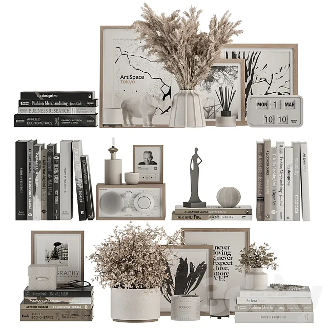 Decorative Set on Shelves and Decor objects - Set 12 Free Download