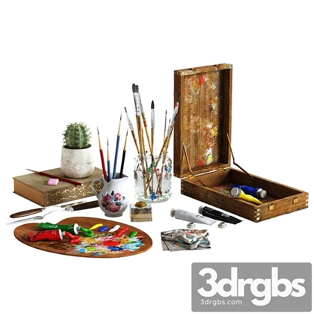 Decorative set Painting set 3D Model Download