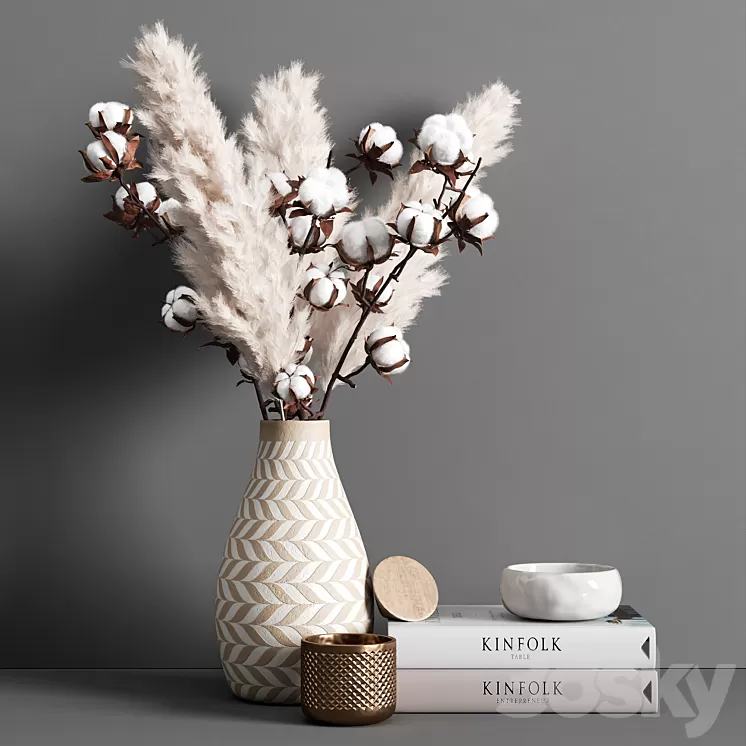Decorative set pampas 3D Model