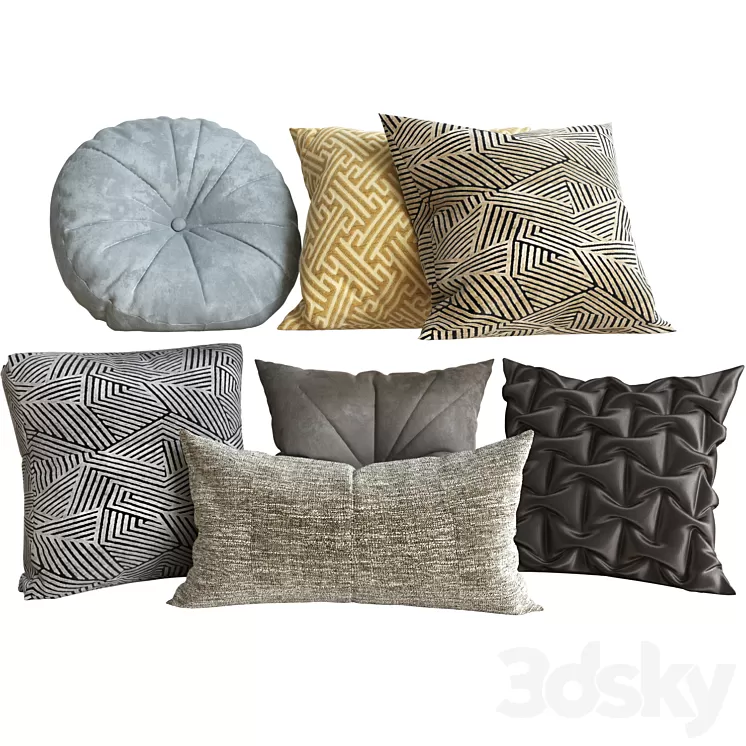 Decorative Set Pillow 5 3D Model Free