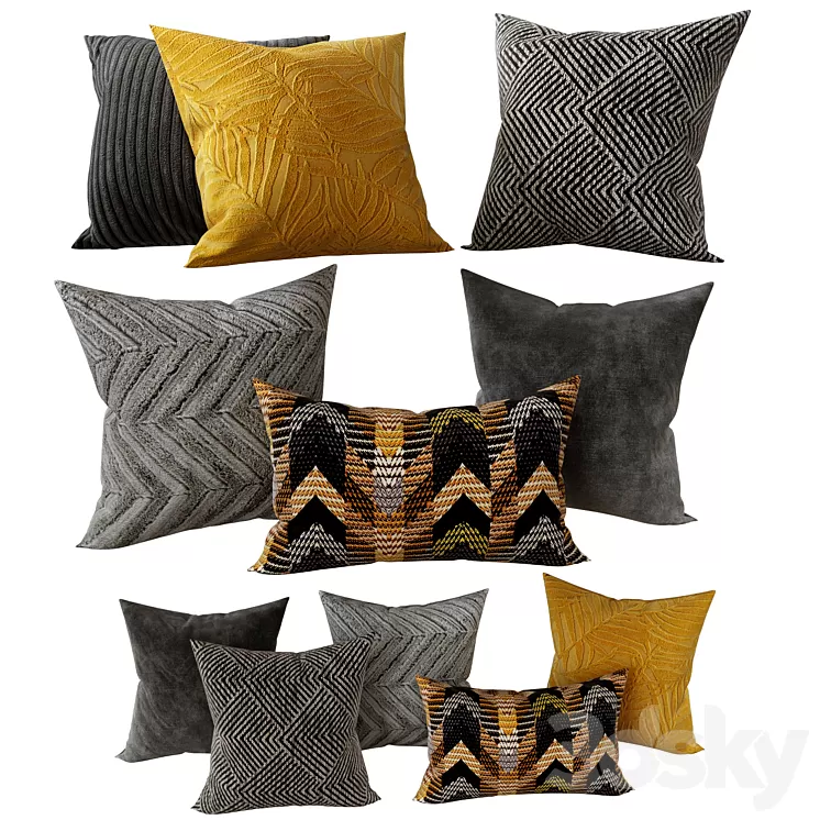 Decorative Set Pillow 7 3D Model Free
