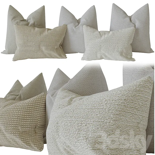 Decorative set pillows 10 3D Model