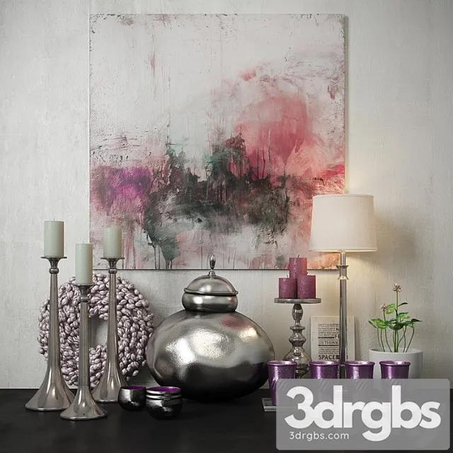 Decorative set Pink decorative set 3D Model Download