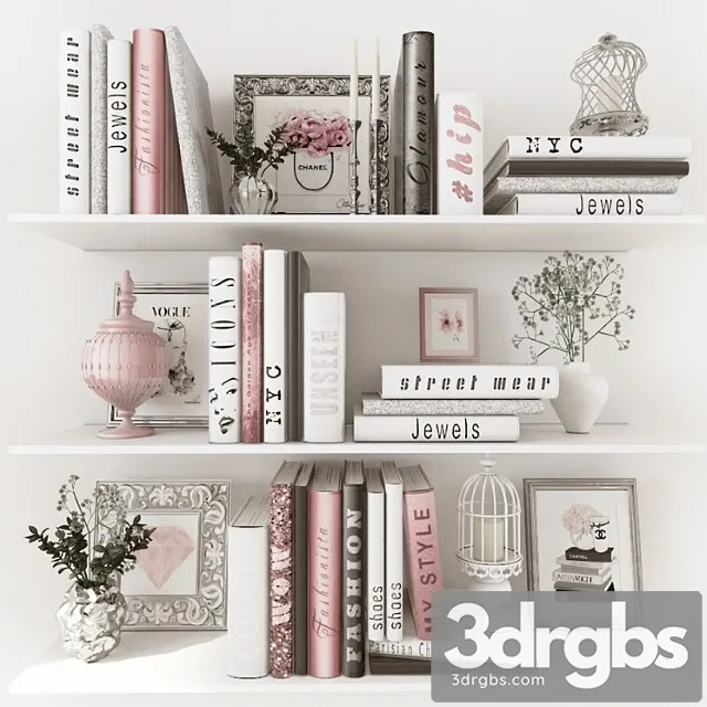 Decorative set Pink dekor set 3D Model Free