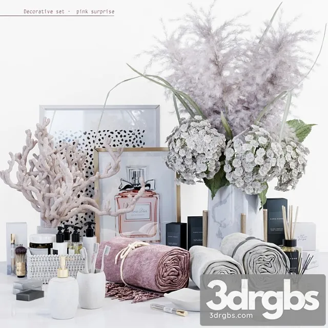 Decorative Set Pink Surprise 1 3D Model Free