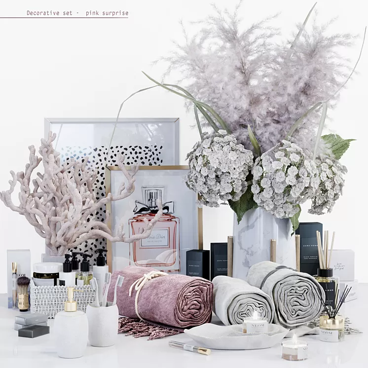 Decorative set - pink surprise 3D Model