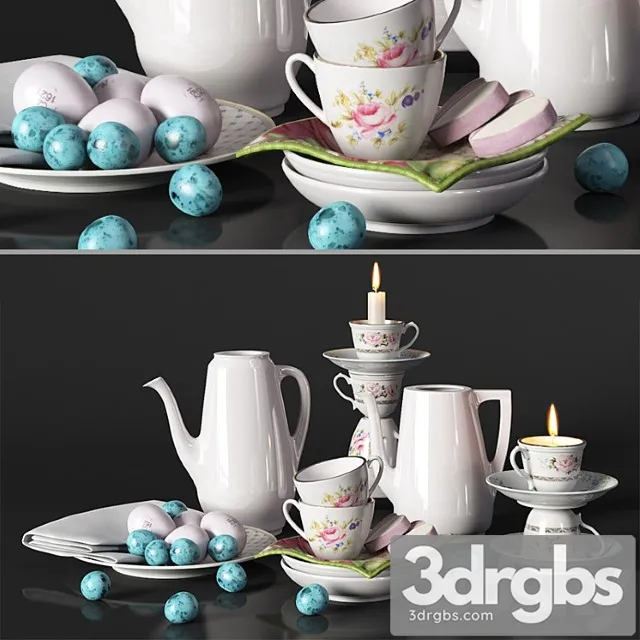 Decorative Set Provence Service 3D Model Download