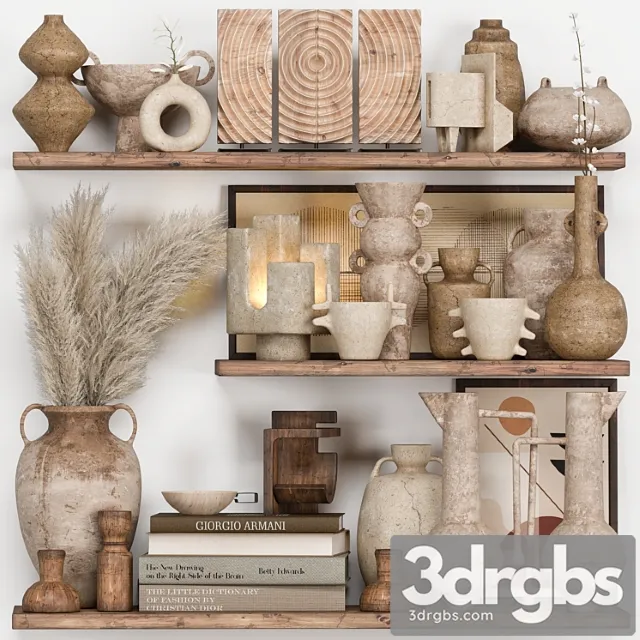 Decorative Set Rustic Style 05 3D Model Free