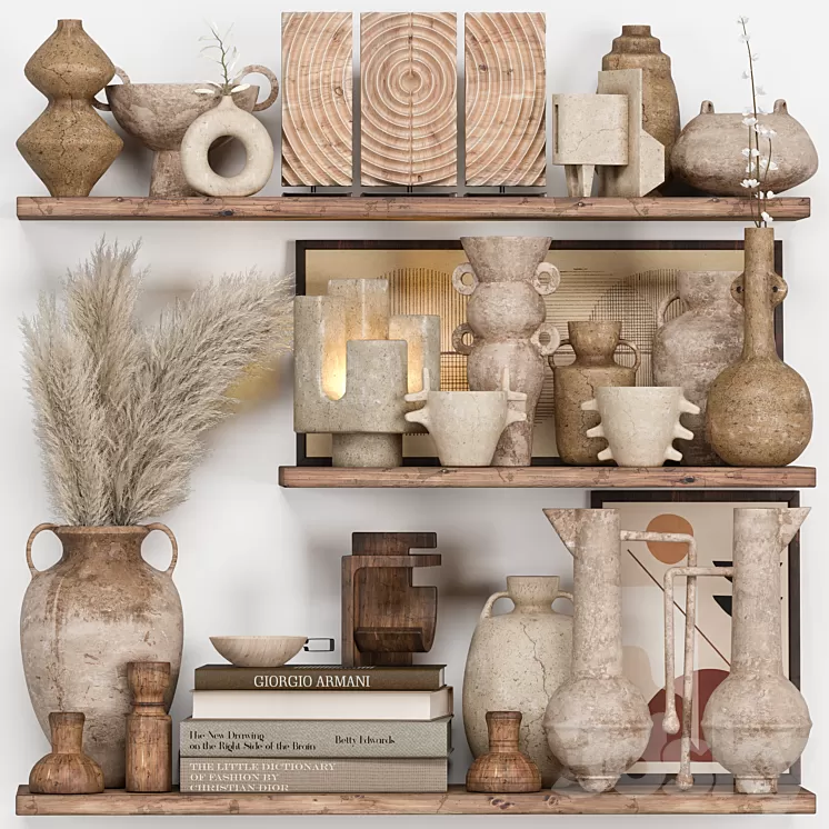 Decorative Set Rustic style 05 3D Model