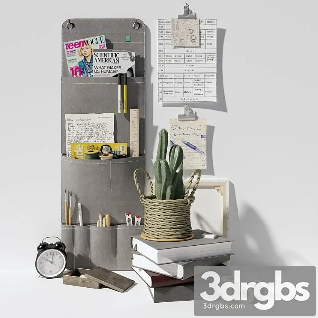 Decorative set School set 3D Model Download