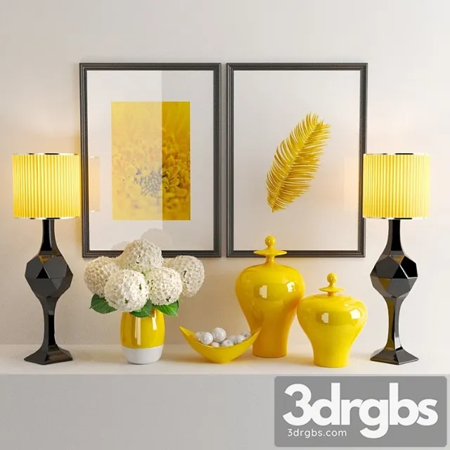 Decorative set Set 913 -yellow 3D Model Free