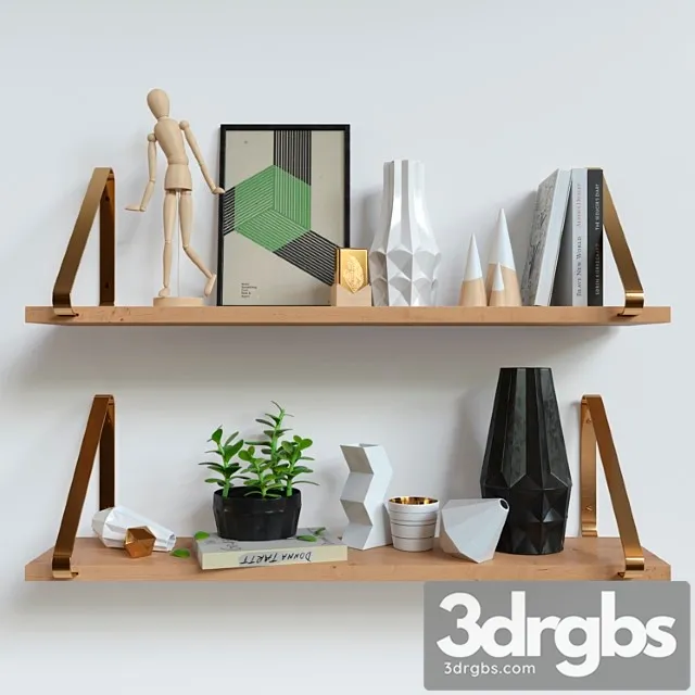 Decorative set Set with shelves 3D Model Download