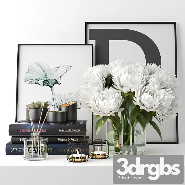 Decorative set Set1139 -peony 3D Model Free