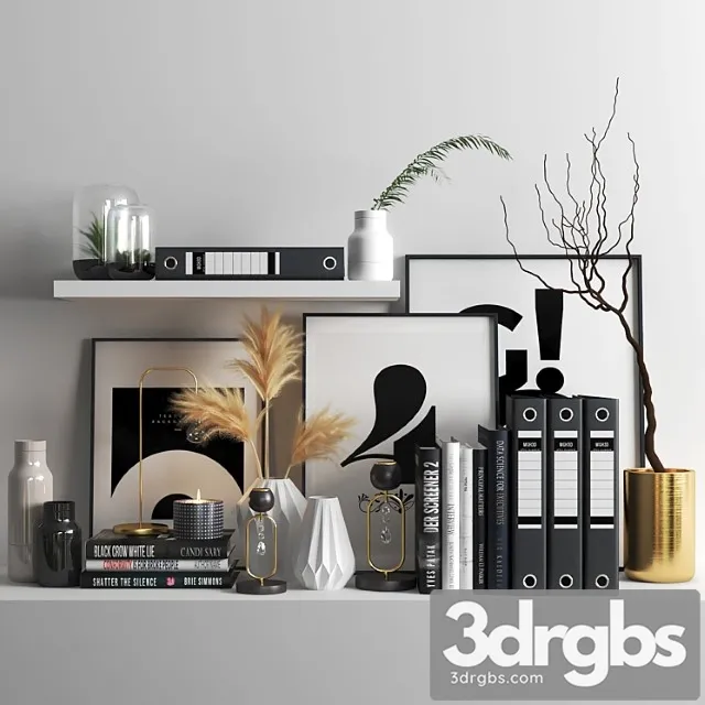 Decorative set Set309 -office 3D Model Free