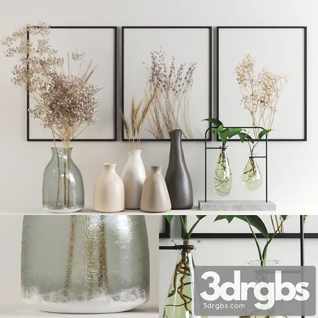 Decorative set Set423 -cream 3D Model Free