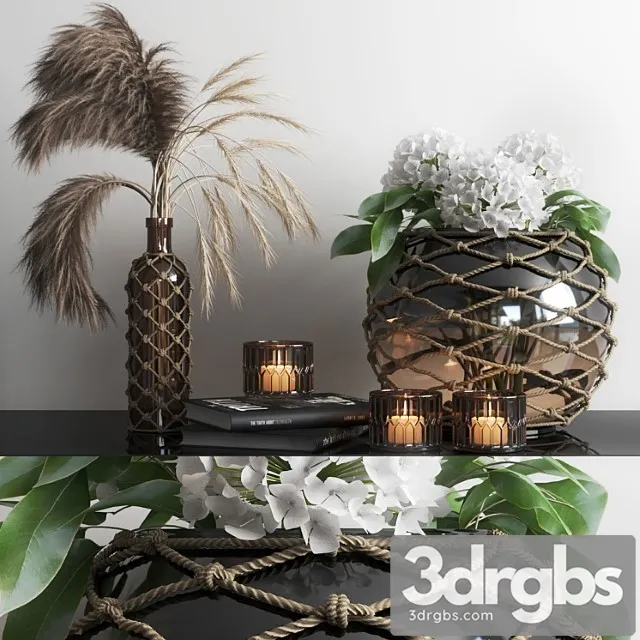 Decorative set Set758 -rope bottle 3D Model Download