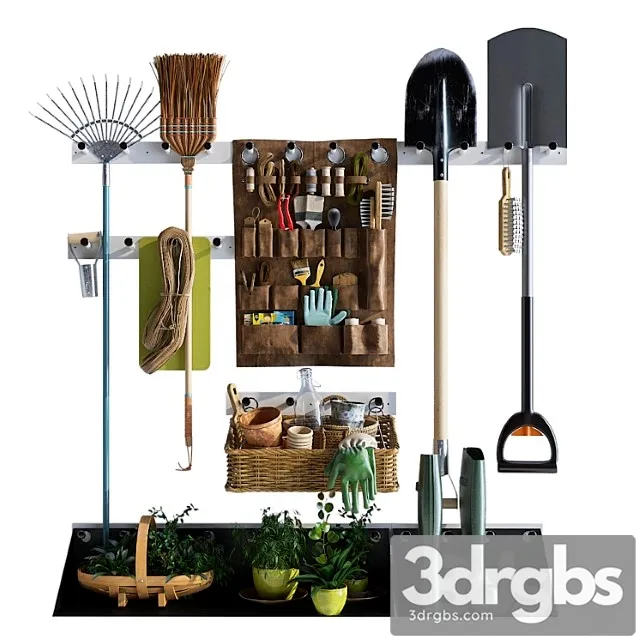 Decorative set Storage of garden equipment 3D Model Free