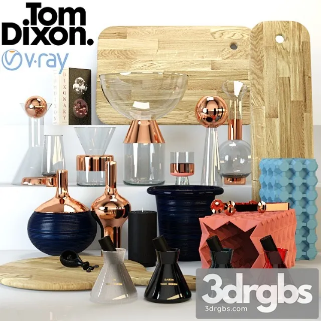 Decorative set Tom dixon accessories set 2 3D Model Free