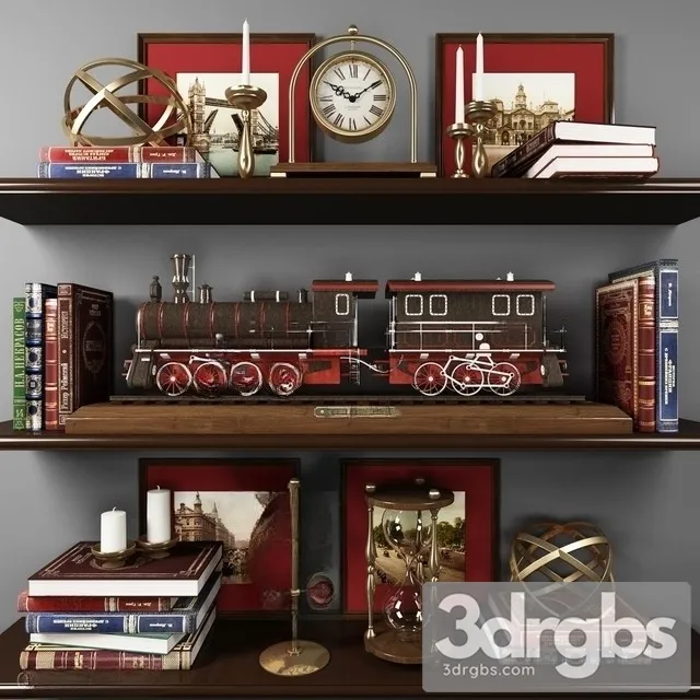 Decorative Set Train 3D Model Free