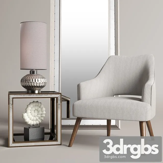 Decorative set Uttermost dree accent chair barren julie accent table 3D Model Free