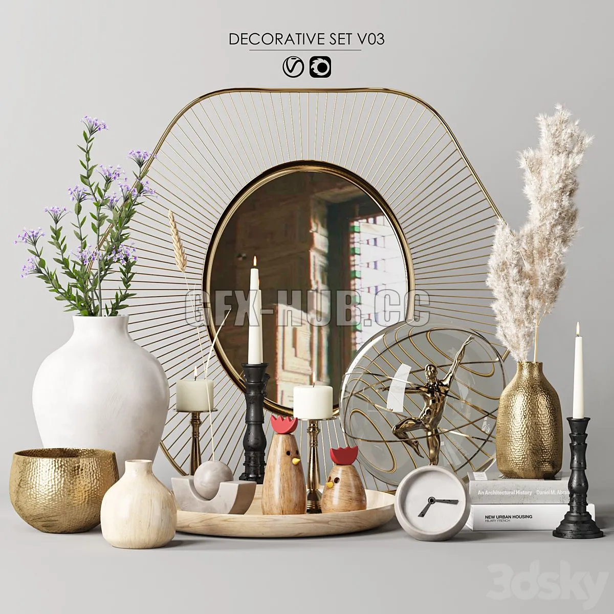 Decorative set v3 3D Model