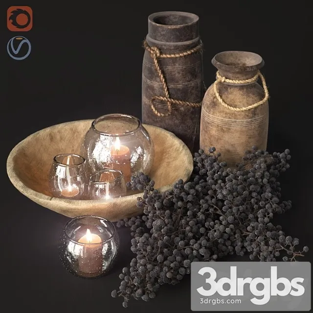 Decorative set Vintage decorative set 2 3D Model Download