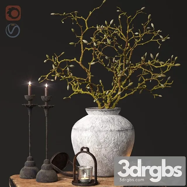Decorative set Vintage decorative set 3D Model Free