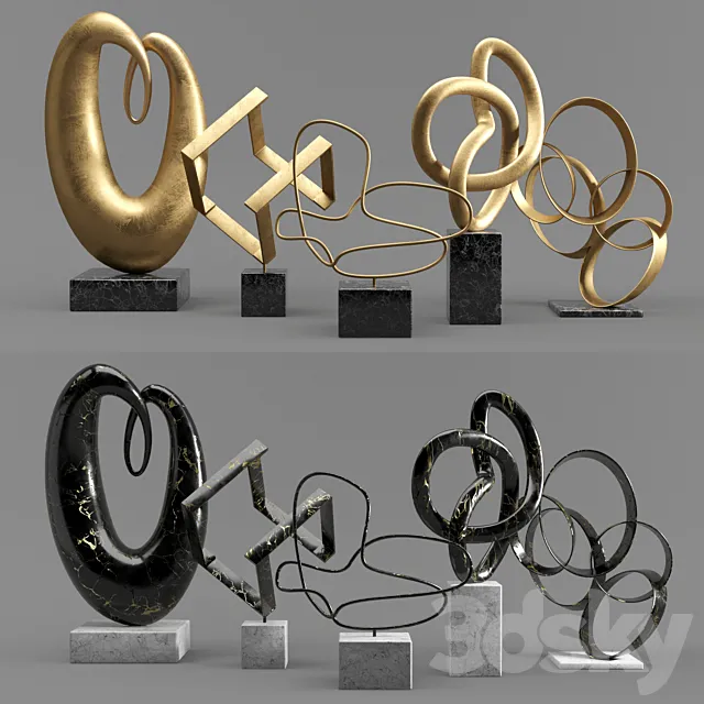 Decorative Set Vol.01: Abstract Sculptures 3DModel