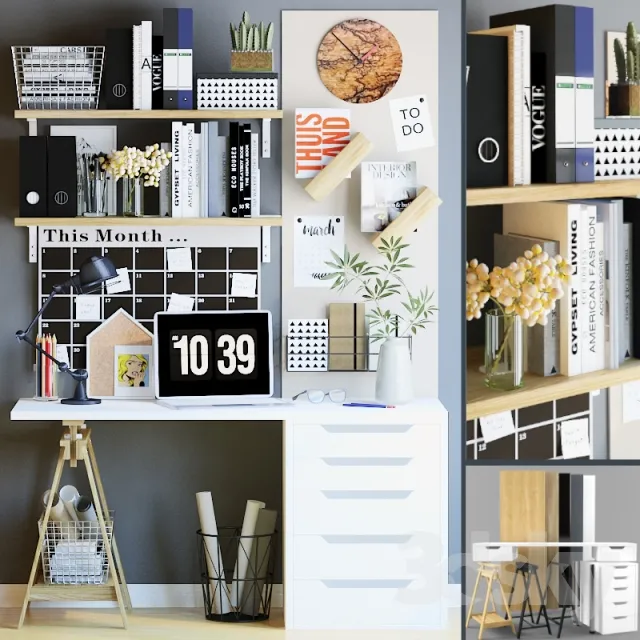 Decorative set Wallpaper 3 3D Model