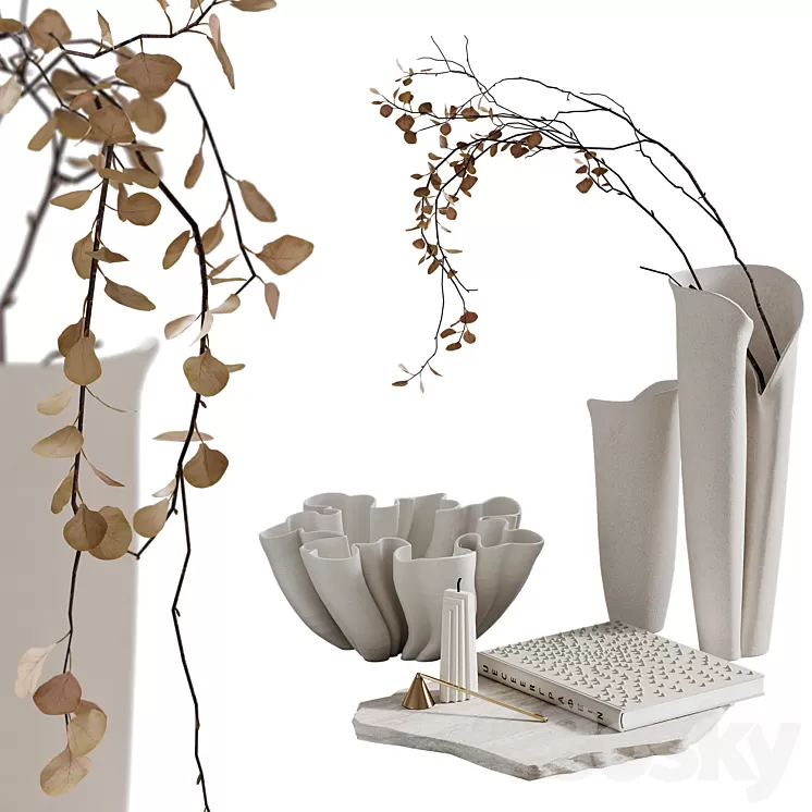Decorative set White 3D Model Free