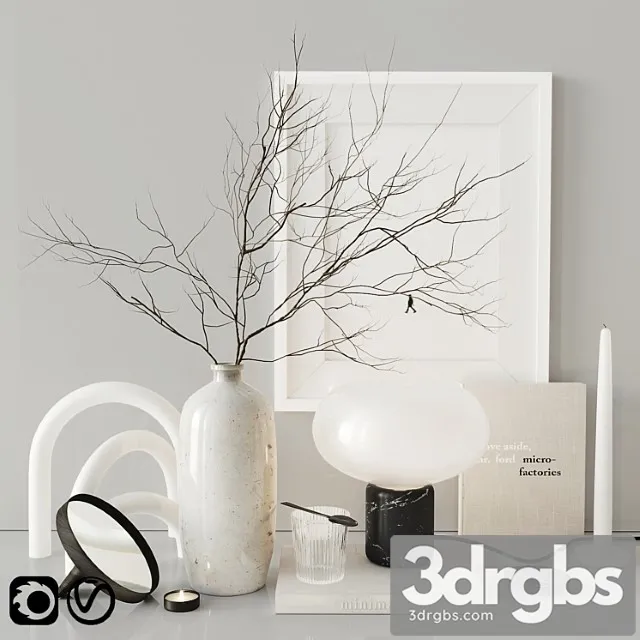 Decorative set White set 3D Model Free