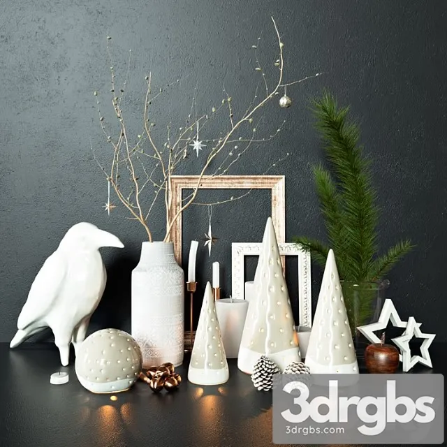 Decorative set Winter set 2 3D Model Download