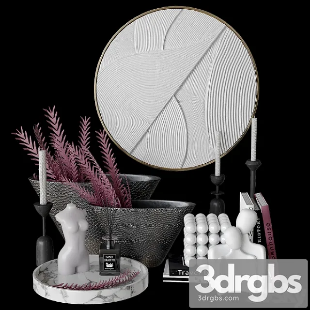 Decorative Set with Bas Relief 3D Model Free