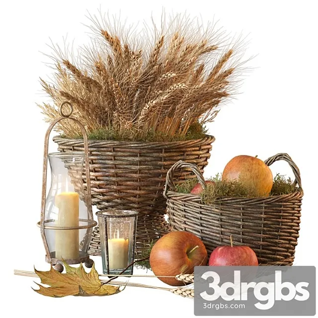 Decorative set with baskets 1 3D Model Download
