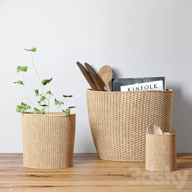 Decorative set with baskets